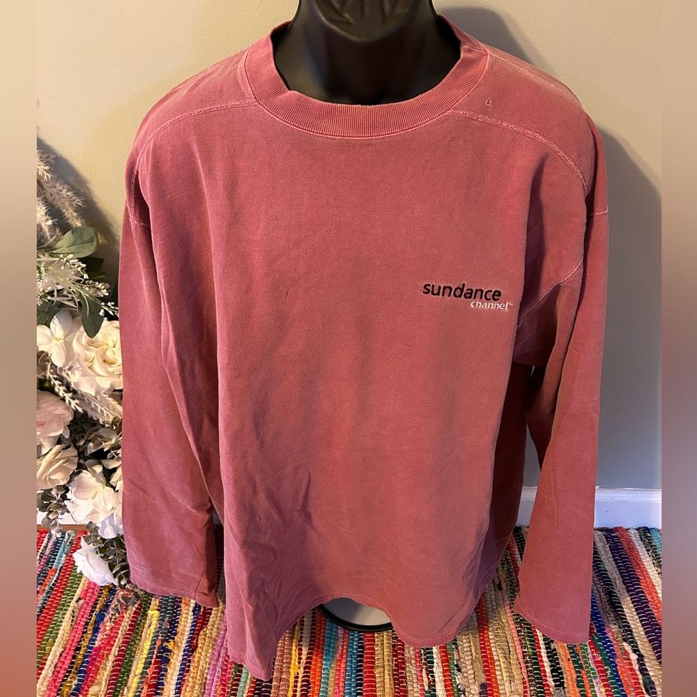 90s Sundance Channel Crewneck Sweatshirt Faded Red Vintage XL